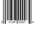 Barcode Image for UPC code 001347000074