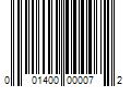 Barcode Image for UPC code 001400000072