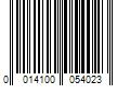 Barcode Image for UPC code 0014100054023