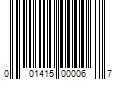 Barcode Image for UPC code 001415000067