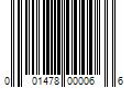 Barcode Image for UPC code 001478000066