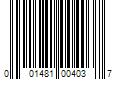 Barcode Image for UPC code 001481004037