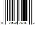 Barcode Image for UPC code 001500000163