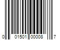 Barcode Image for UPC code 001501000087