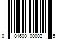 Barcode Image for UPC code 001600000025