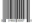 Barcode Image for UPC code 001600000070