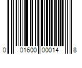 Barcode Image for UPC code 001600000148