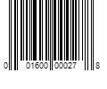 Barcode Image for UPC code 001600000278