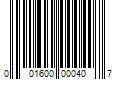 Barcode Image for UPC code 001600000407