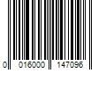 Barcode Image for UPC code 0016000147096. Product Name: GENERAL MILLS SALES INC. Gushers Fruit Flavored Snacks  Tropical and Strawberry Flavors  Family Pack  20 Pouches  16 oz