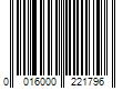 Barcode Image for UPC code 0016000221796