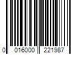 Barcode Image for UPC code 0016000221987