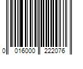 Barcode Image for UPC code 0016000222076