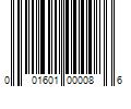 Barcode Image for UPC code 001601000086