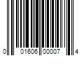 Barcode Image for UPC code 001606000074