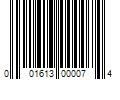 Barcode Image for UPC code 001613000074