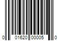 Barcode Image for UPC code 001620000050