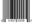 Barcode Image for UPC code 001637000050