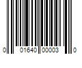 Barcode Image for UPC code 001640000030