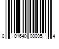 Barcode Image for UPC code 001640000054