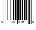 Barcode Image for UPC code 001700000178