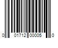 Barcode Image for UPC code 001712000050