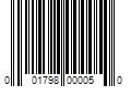 Barcode Image for UPC code 001798000050