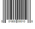 Barcode Image for UPC code 001800000108