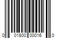 Barcode Image for UPC code 001800000160