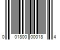 Barcode Image for UPC code 001800000184