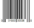 Barcode Image for UPC code 001800000368