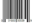 Barcode Image for UPC code 001800000399