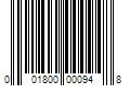 Barcode Image for UPC code 001800000948