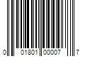 Barcode Image for UPC code 001801000077