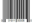 Barcode Image for UPC code 001811000050