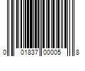 Barcode Image for UPC code 001837000058