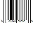 Barcode Image for UPC code 001840000069