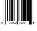 Barcode Image for UPC code 001900000015