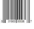 Barcode Image for UPC code 001900000367