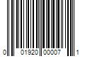 Barcode Image for UPC code 001920000071