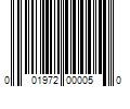 Barcode Image for UPC code 001972000050