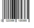 Barcode Image for UPC code 0020066189365