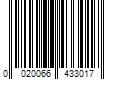 Barcode Image for UPC code 0020066433017