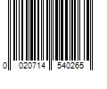 Barcode Image for UPC code 0020714540265