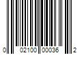 Barcode Image for UPC code 002100000362