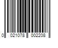 Barcode Image for UPC code 0021078002208