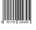 Barcode Image for UPC code 0021100002305