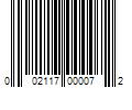 Barcode Image for UPC code 002117000072