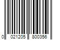 Barcode Image for UPC code 0021205800356