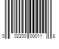 Barcode Image for UPC code 002200000118